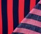 Red-Blue Rayon Stripe Printed Challis Woven Fabric By the Yard